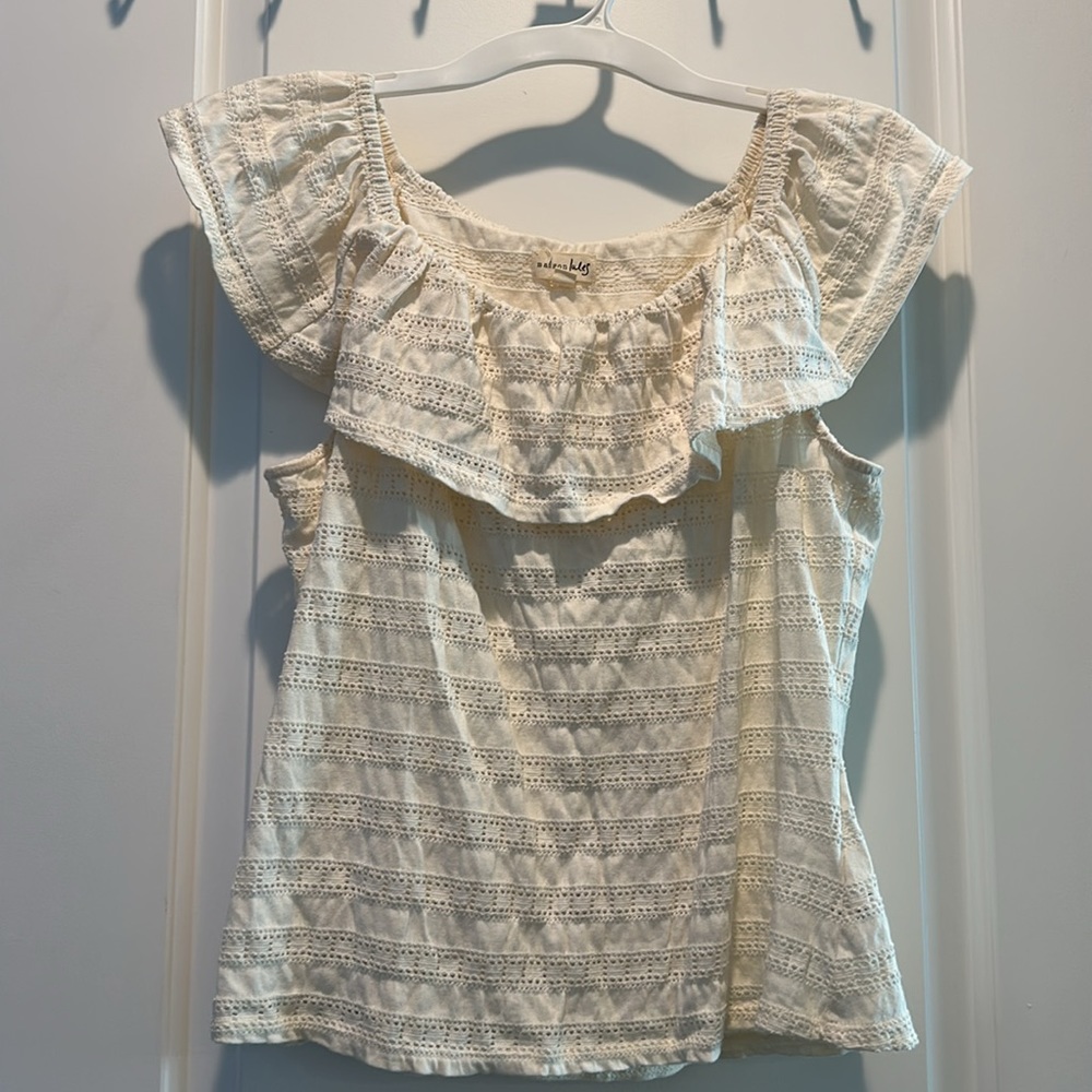Maison Jules eyelet cream top